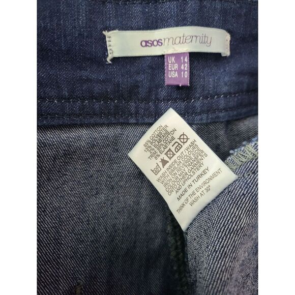 Asos Maternity Jeans 10 Womens Elastic Waist Dark Wash Skinny Leg Bottoms - Picture 5 of 5